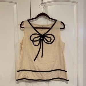 J. Crew Ivory Bow Tank